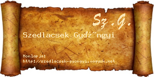 Szedlacsek Gyöngyi névjegykártya
