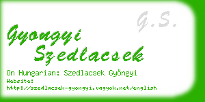 gyongyi szedlacsek business card