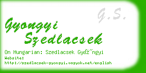 gyongyi szedlacsek business card